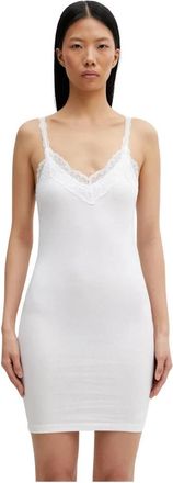 VETEMENTS Lace Mini Tank Dress - Dames - Kleedjes - Wit - XS - Katoen - Kleedjes