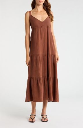 Steve Madden Elianna Sleeveless Midi Dress in Sorrel Horse at Nordstrom, Size X-Small