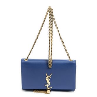 Saint Laurent Pre-owned Womens Medium Kate Wallet on Chain Shoulder Bag - Blue - One Size