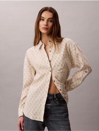 Calvin Klein Womens Lyocell Roll Tab Button-Down Shirt - White - XS