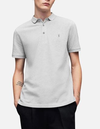 AllSaints Allsaints Mens All Saints Reform Mens Polo Shirt Summer Pique Polo Casual Solid Polo T Shirts - Grey - Size: 40