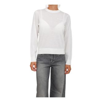 A|X Armani Exchange Pullover Avorio - Dames - Ronde hals truien - Wit - XL - Wol - Truien & Vesten