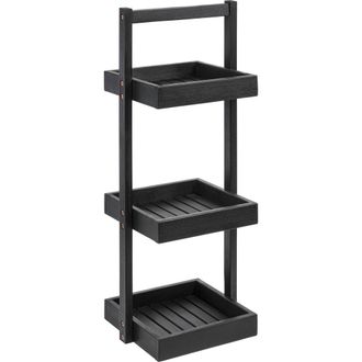 Happimess Tilly 30 Classic Rustic 3-Tier Acacia Wood Freestanding Bathroom Shower Caddy in Black at Nordstrom