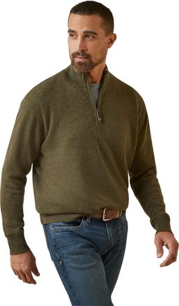 Ariat Mens Bolinas Sweater Long Sleeve in Earth, Size Medium, by Ariat
