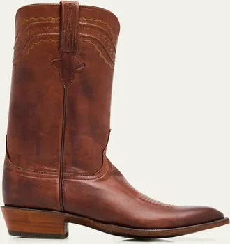Lucchese Mens Devin Burnished Leather Cowboy Boots