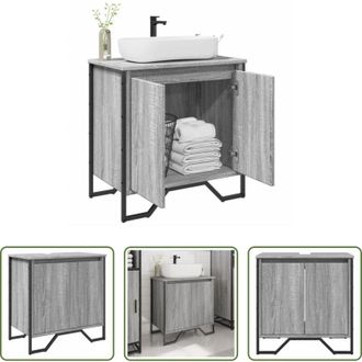 vidaXL Lavabo - Mobile Lavabo Bagno Grigio Sonoma 60x35x60 cm in Truciolato