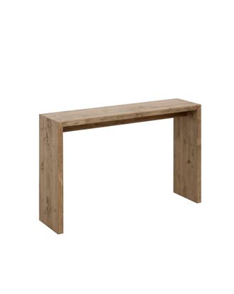 Deco Wood Consola de madera maciza en tono roble oscuro de 120x80cm