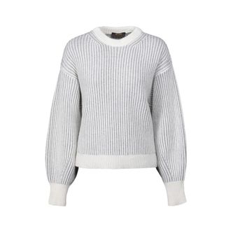 Moorer Round-neck Knitwear, female, Gray, Size: XS Noam-Bav