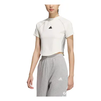 adidas (WMNS) adidas Dance Crop T-Shirt Asia Sizing White JJ1113