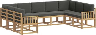 vidaXL Conjunto De Sof&aacute;s De Exterior 9 Uds. Blanco Y Antracita Vidaxl