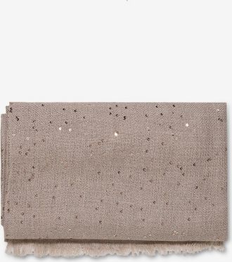 Brunello Cucinelli Webschal aus Kaschmir und Seide mit Pailletten Dazzling