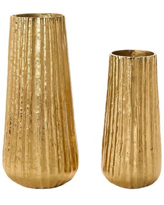 Tozai Home Home Pleats Set Of 2 Cylinder Vases