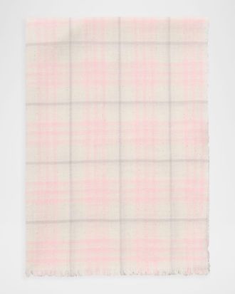 Burberry Wide Sequined Check Wool Silk-Blend Scarf