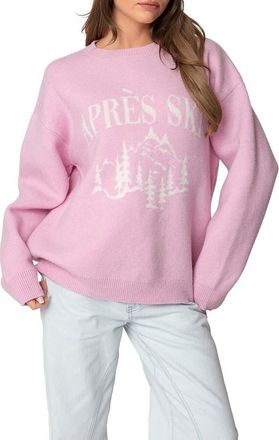 Edikted Après Ski Oversize Sweater in Pink at Nordstrom, Size Small