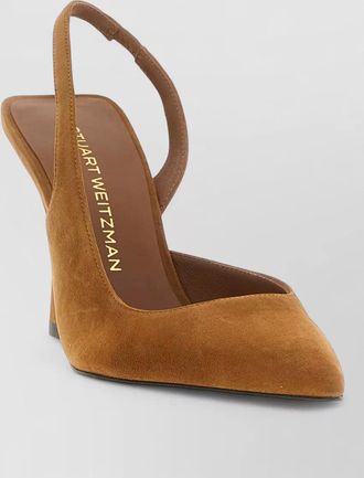 Stuart Weitzman vinnie suede slingback pointed toe pumps