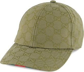 Gucci curved canvas baseball hat - Green