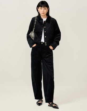 Omnes Womens Millie Cord Jacket in Black - Size: 18/16