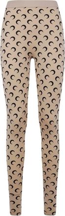 Marine Serre Moon Printed Jersey Leggings - Dames - Leggings - Beige - S - Broeken