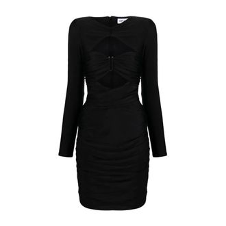 Self Portrait Kleedjes, Dames, Zwart, 3Xs, Nylon, Zwarte Jersey Mini Jurk