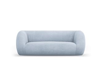 Cosmopolitan Design Sof&aacute; 2 plazas de tejido boucl&eacute; azul claro