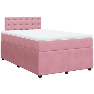 vidaXL Vidaxl - Cama Box Spring Con Colch&oacute;n Terciopelo Rosa 120x200 Cm