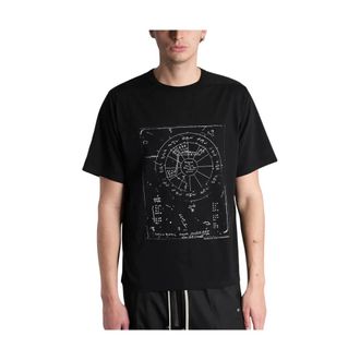 Rick Owens T-Shirts, male, Black, Size: XL Graphic Print Crew Neck T-shirt