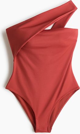 H&M One-Shoulder-Badeanzug mit wattierten Cups - Red