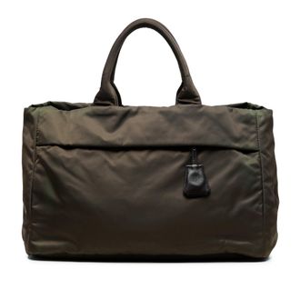 Prada Pre-owned Womens Tessuto Reversible Tote - Dark Green Textile - One Size