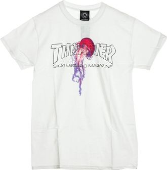 Thrasher Zwarte Heren Tee Korte Mouw Crew Neck - Heren - T-shirts - Wit - L - Katoen - Tops