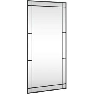 vidaXL Wall Mirror Black 50x100 cm Rectangle Iron vidaXL