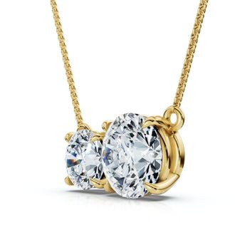 Pompeii3 1 1/2Ct Rounds Toi et Moi Diamond Pendant 14k Gold or Pt Lab Grown Size: 1/3 Wide