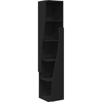 vidaXL Armario De Esquina Negro 27,5x27x140cm Madera De Ingenier&iacute;a Vidaxl