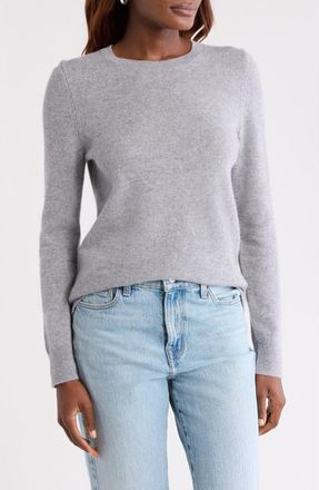 Nordstrom Cashmere Crewneck Sweater in Grey Heather at Nordstrom Rack, Size Xx-Large