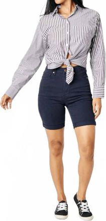 Judy Blue High Waist Tummy Control Bermuda Shorts In Navy