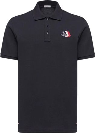Moncler T-shirts en Polos Blauw - Heren - Polos - Blauw - S - Katoen - Tops