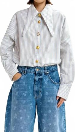 Essentiel Jomato Pointy Collar Shirt In Off-White Multi