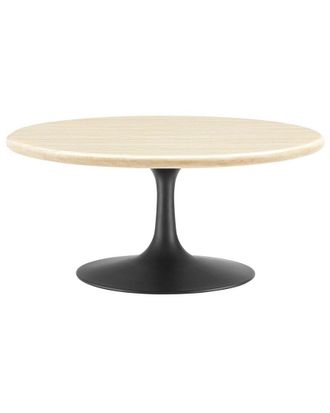 ModWay Lippa 36in Round Artificial Travertine Coffee Table