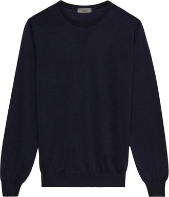 Ferrante Ronde Hals - Heren - Ronde hals truien - Blauw - 3XL - Wol - Truien & Vesten