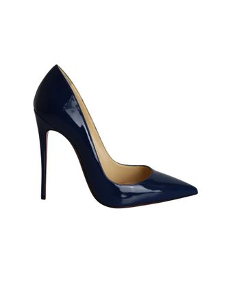 Christian Louboutin Pre-owned Womens So Kate Pumps in Dark Blue Patent Leather - Blue/Navy - Size 37.5 EU/IT