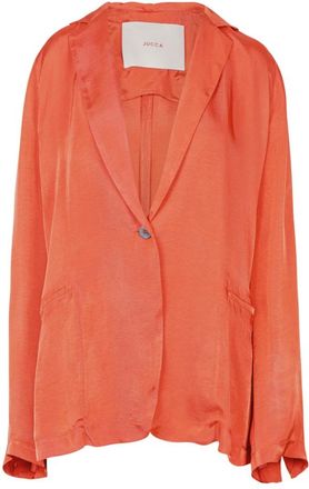 Jucca Satin Blazer met reguliere revers - Dames - Blazers - Oranje - S - Satijn - Jassen