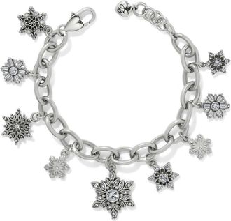 Brighton Womens Flurry Charm Bracelet In Silver/ Crystal