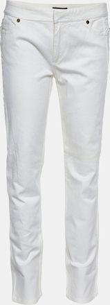 Roberto Cavalli White Denim Straight Fit Jeans Waist