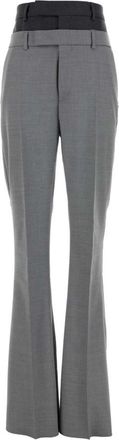 Sportmax Grey layered-effect flared trousers