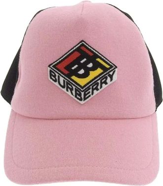 Burberry Pre-owned Accessories, female, Pink, Size: ONE SIZE Pre-owned Vintage Canvas Hat