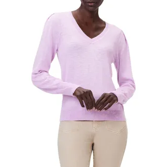 Nic+Zoe Slub Cotton Blend Sweater in Tulip at Nordstrom Rack, Size Xx-Large