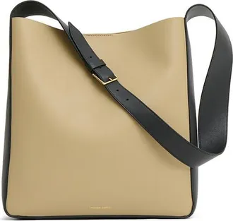 Mansur Gavriel Box Tote in Khaki/black at Nordstrom