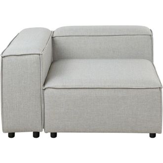 Beliani Corner Seat ARDAL Fabric Light Grey Right Hand