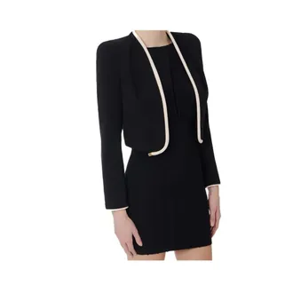Elisabetta Franchi Dames, Jassen, Zwart, Maat: M Leer