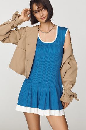 Maeve Beca Ribbed Sweater Fit & Flare Mini Dress by Maeve