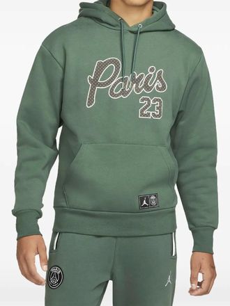 Nike Jordan X PSG hooded logo-patch hoodie - Green